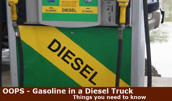 putting gas in a diesel truck by mistake