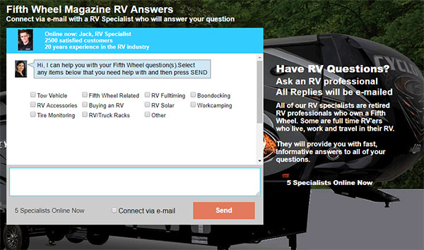 Fifth Wheel Magazine on-line chat
