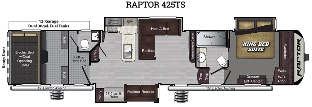 Popular Toy Hauler Fifth Wheel Camper Floor Plans Fifth