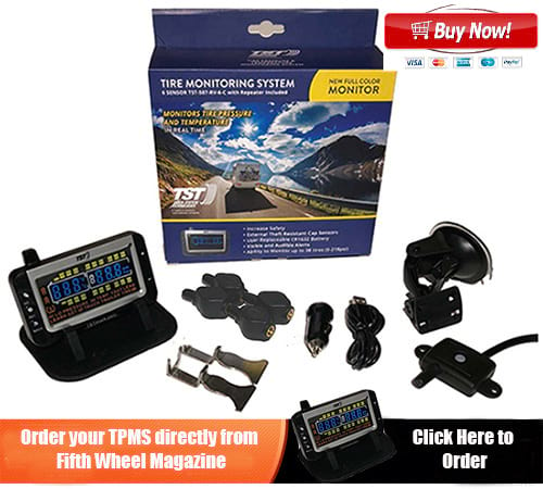 Fifth wheel tire pressure monitoring kit